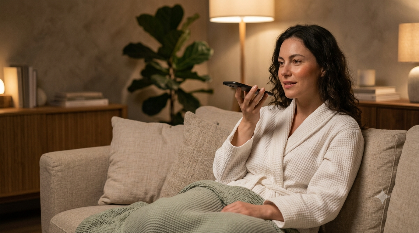 A person listening calmly during an anonymous support session